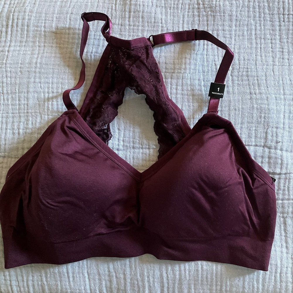 Torrid Lightly Lined Seamless Flirt Racerback Bralette; Size 1 (14-16); Dk Red